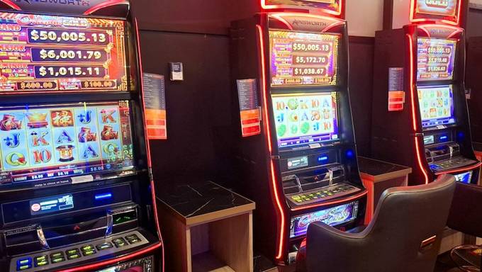 Poker machines generic inside a NSW Club.