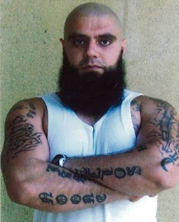 Farhad 'The Afghan' Qaumi (pictured) is among the 'Brothers 4 Life' members to have joined Hamzy behind bars in Goulburn Supermax. The gangsters are prevented from being together