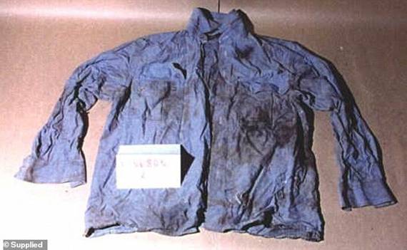 This Next brand blue denim shirt which belonged to British backpacker Paul Onions was found in the garage of Ivan Milat's mother's home. Milat kept the shirt after abducting Onions in 1990
