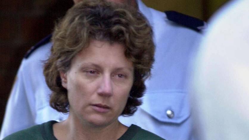 Kathleen Folbigg outside court after having bail refused for charges of murdering her children in April 2001.