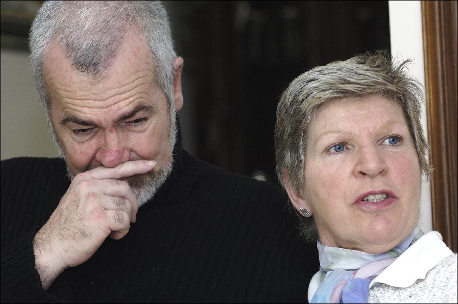 Grieving parents Eddie and Jacky Kuysters rushed back from holiday with their terminally-ill daughter Melissa only to endure an appallingly long wait in the emergency department. Picture PAUL MELVILLE